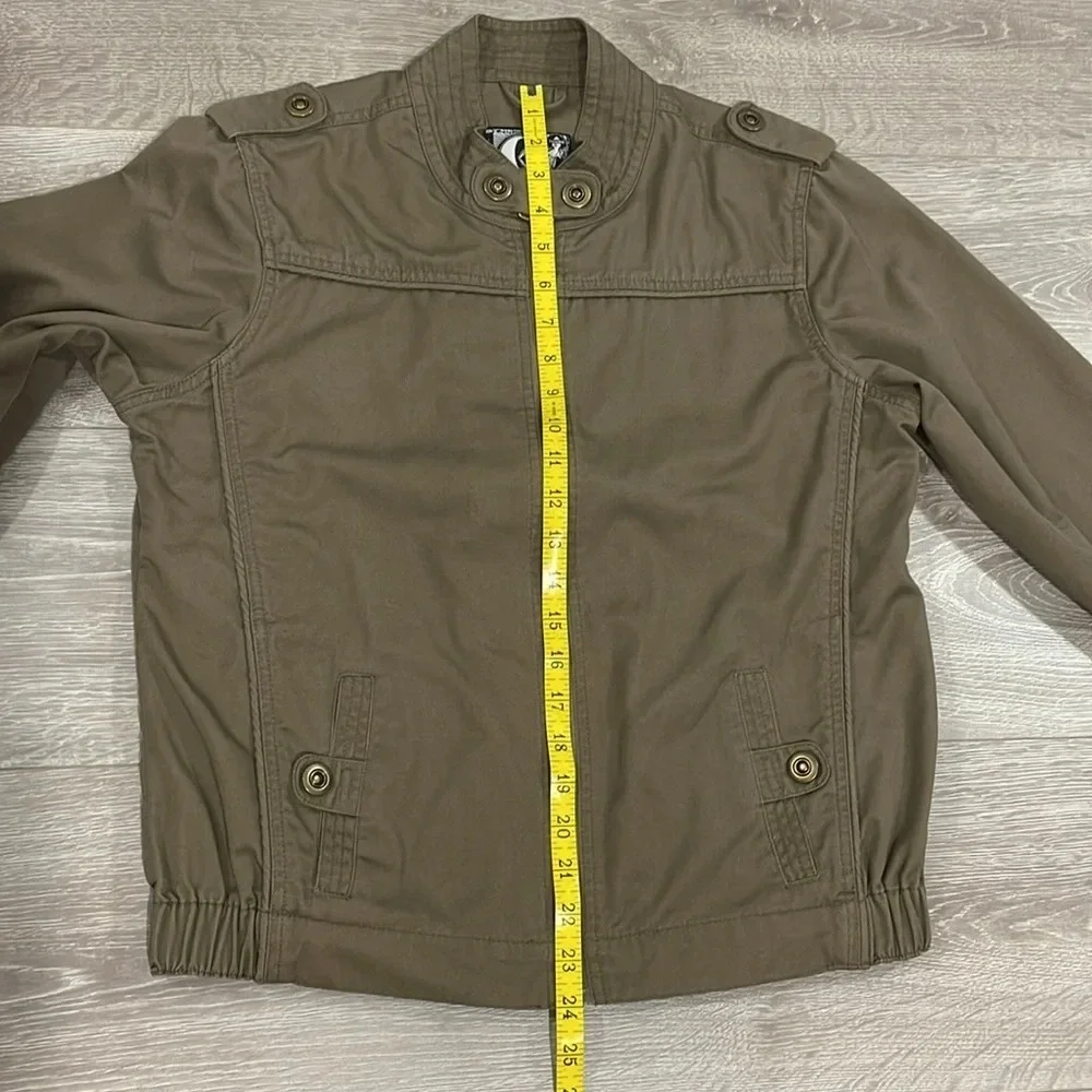 NWOT Volcom Women's Frochickie 2 Lovin Phoebe Brown Zip Up Canvas Moto Jacket XL - Picture 8 of 16